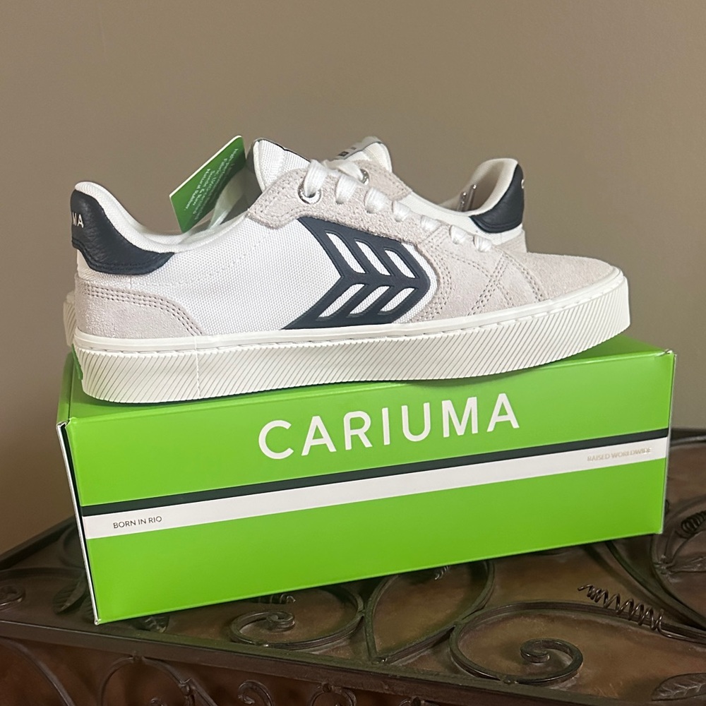 Cariuma CATIBA PRO 2.0 Smoke White Suede Off-White Cordura Black Logo Sneakers